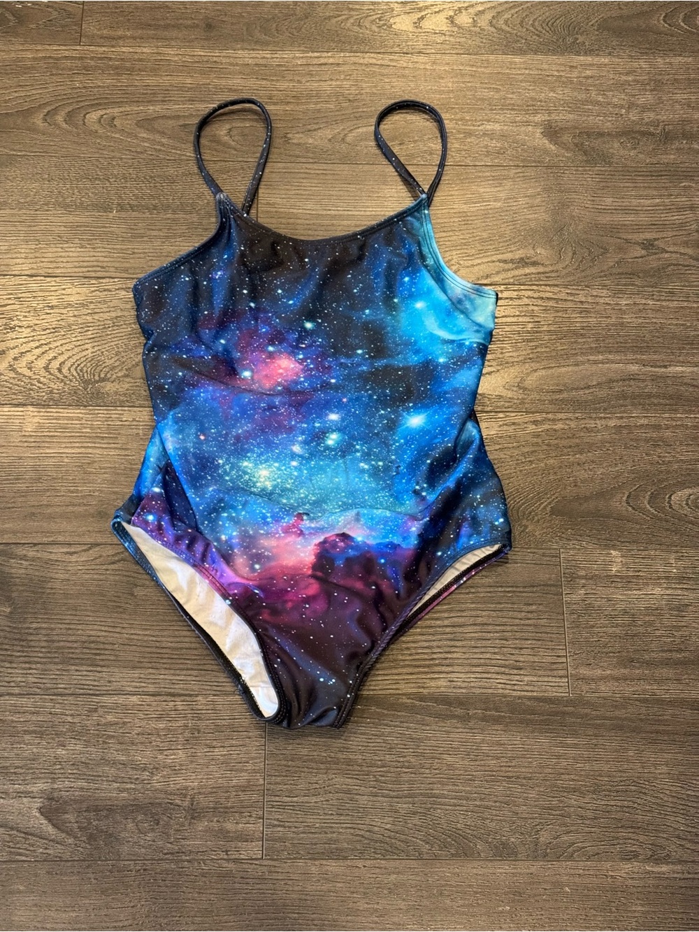 Girls' 10 - 12 Galaxy Print One-Piece Swimsuit - Blue/Purple